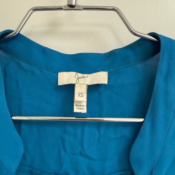 Joie Blue Cap Sleeve Button Down Blouse - Picture 2 of 4